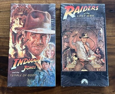 Indiana Jones Raiders Of The Lost Ark & Temple Of Doom First Edition VHS SEALED - Image 1 of 4