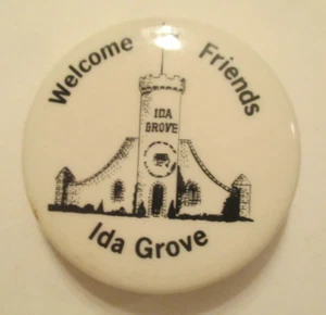 Ida Grove Welcome Friends Pinback Button - Picture 1 of 3