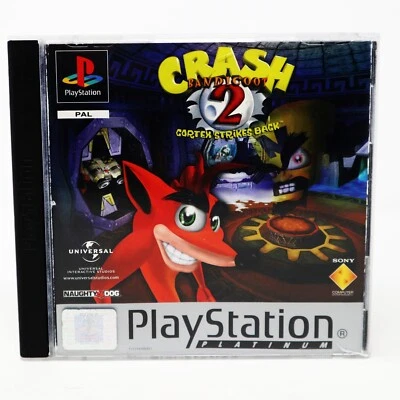 VINTAGE 1997 PLAYSTATION PS1 PLATINUM CRASH BANDICOOT 2 CORTEX STRIKES BACK PAL - Image 1 of 4