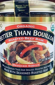 Better Than Bouillon Organic Roasted Beef Base USDA Organic 21 oz Jar - Picture 1 of 3