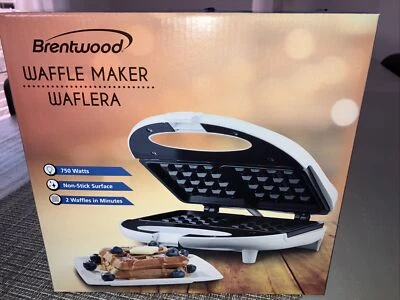 Brentwood Appliances Waffle Maker Dual White Nonstick 750 Watts - Image 1 of 4