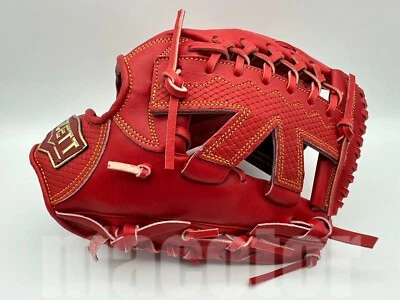 New ZETT Pro Model 13" Outfield Baseball Glove Red K-Web RHT NPB Japan