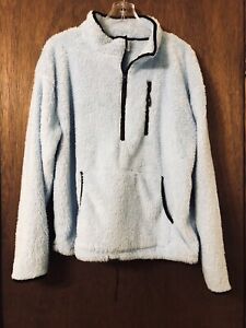 No Boundaries Soft Sherpa SKY BLUE 1/2 Zip Pullover Sweater SZ Jr XXL(19)