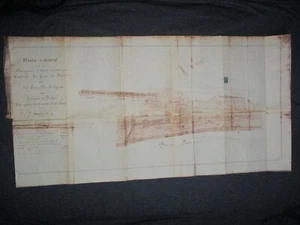Antiguo documento Mapa Catastral del Ferrocarril del Duero, Estación Pinhão. - Imagen 1 de 10