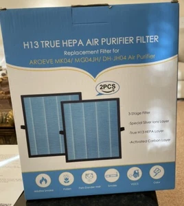 Aroeve H13 True HEPA 3-Stage Air Filter For Model MK04, MG04JH, DH-JH04 Set of 2 - Picture 1 of 1