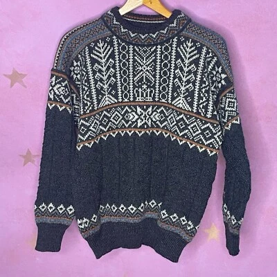 DALE OF NORWAY Sweater Mens 1997 Trondheim Nordic Fair Isle Ski Size Small Gray - Image 1 of 4