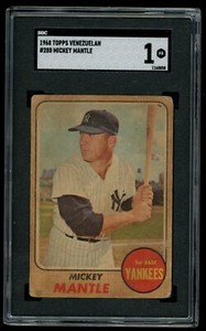 1968 Venezuela Topps #280 Mickey Mantle SGC 1 (Venezuelan) CENTERED