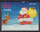 Japan gestempelt Weihnachten Weihnachtsmann Santa Rentier Schnee / 3837