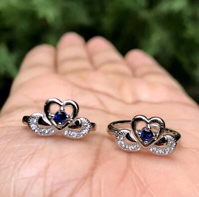 2 Stück 925 Sterling Silber + cz Zehenringe verstellbar, hochglanzpoliert, ve... - Bild 1 von 4