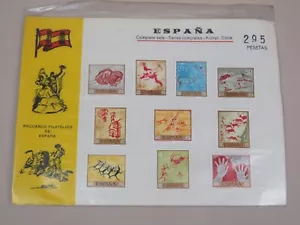 Rare Spain Stamps Cave Rock Paintings Art 1967 Old Pesetas Currency 10 Stamps - Picture 1 of 4