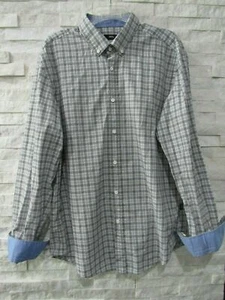 Hugo Boss schwarz, weiß & blau kariertes Chambray Kontrast Button Down Hemd Slim XL - Bild 1 von 5