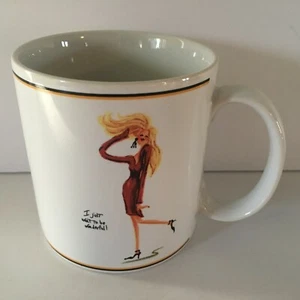 Sakura Glamour Girls Coffee Tea White Mug Cup "I Just Want to Be Wonderful" - Picture 1 of 7