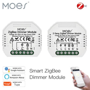 MOES ZigBee Smart Dimmer Lichtschalter Relais Modul Unterputz Alexa Google App - Bild 1 von 19