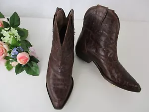 Stivali da cowboy corti da donna vintage Larry Stuart 7,5 m pelle di alligatore made Italy - Foto 1 di 24
