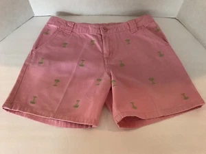J KHAKI GIRLS SHORTS PINK WITH EMBROIDERED GREEN PALM TREES SIZE (14) - Picture 1 of 10
