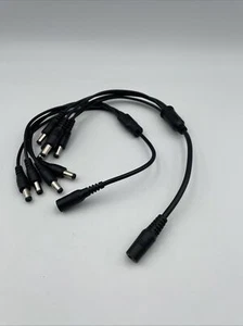 1 to 4 Way Channel DC Power Splitter Adapter Cable Cord for CCTV Camera (2 Pack) - Picture 1 of 5