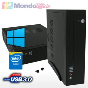 PC Slim Mini Itx Intel J1900 Quad Core - Ram 8 GB - SSD 480 GB - Windows 10 Pro - Foto 1 di 1
