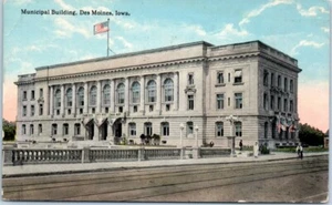 MUNICIPAL BUILDING Des Moines, Iowa IA c1914 - Postcard - Picture 1 of 2