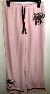 Nick & Nora Sock Monkey Pink Fleece Pajama Pants Womens Small - Picture 1 of 7