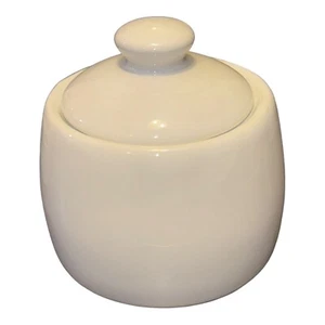 Zuckerdose mit Deckel Schwellenziel Porzellan weiß runder Rand Dose 2014 - Bild 1 von 4