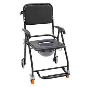 Duschrollstuhl Toilettenrollstuhl Faltbarer Duschsitz Vorsitz Duschstuhl Mit Räd - Bild 1 von 23
