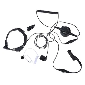 Throat Microphone Earpiece Earphone with Big Button For P8268 DP4800 DP4600 - Zdjęcie 1 z 8