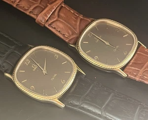Vintage Omega De Ville (x2), Matching Identical Pair, Need Work, Quartz ~ 1982 - Picture 1 of 19