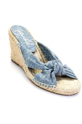 Splendid Womens Tie Dye Tied Knot Open Toe Espadrille Wedge Heels Blue Size 7.5 - Image 1 of 4