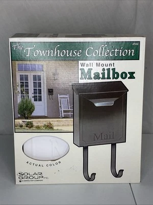 Wall Mount Town House Style Mail Box SOLAR GROUP Galvanized Steel White Enamel - Image 1 of 4