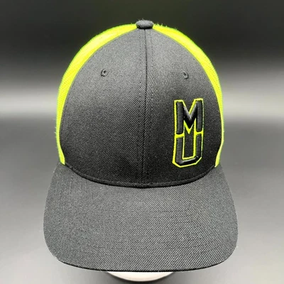 Sombrero Universitario Multnomah Richardson Hombres Negro Nylon Camionero Amarillo Malla Snapback Foto 1 de 4