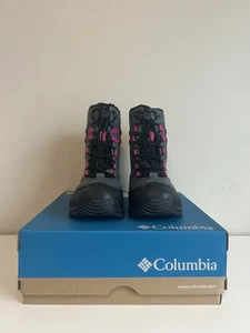 Columbia Bugaboot Celsius Waterproof Winter Snow Boots Gray Pink Youth Girls - Picture 1 of 6