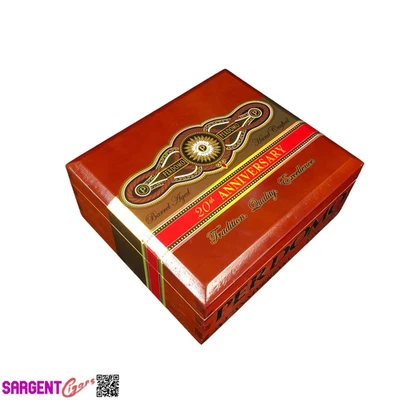 Caja de cigarros de madera vacía Perdomo 20 aniversario Connecticut Epicure 8x7x3,5 Foto 1 de 4