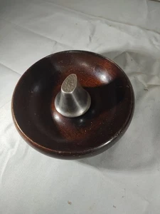 Vintage Parsons Hardwood Nut Cracker Center Anvil & Wood Bowl Primative - Picture 1 of 7