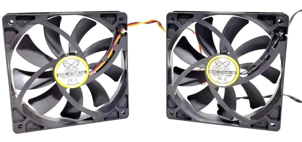 Scythe 120mm 3 pin Computer case fans PC Gaming DC 12V SY1225SL12SL - Image 1 of 4