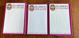 3 D H LAWRENCE NOVELS HC/DJ 1982 CAMBRIDGE ED. APOCALYPSE TRESPASSER LOST GIRL - Picture 1 of 3