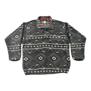 Vintage Patagonia Synchilla Fleece T Snap Sweater Mens Large Gray Aztec - Picture 1 of 9