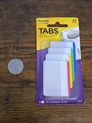 Pestañas Post-it 2" de ancho multicolor 24 pestañas nuevas selladas 4 pestañas de color Foto 1 de 4