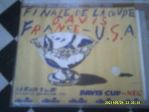1982 TENNIS AFFICHE COUPE DAVIS FRANCE 1 USA 4 ILLUSTRATEUR EDUARDO ARROYO - Imagen 1 de 3