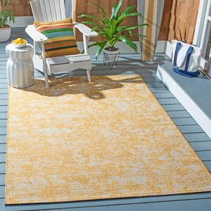 SAFAVIEH Outdoor CY8452-56021 Courtyard Gold / Ivory Rug - Picture 1 of 19