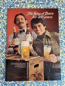 Vintage 1976 Budweiser Beer Print Ad The King Of Beers For 100 Years - Picture 1 of 7