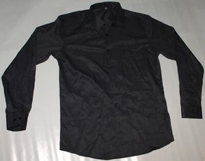 Zeroyaa langärmeliges Herrenkleid Shirt einfarbig schmale Passform Freizeit Geschäft formell S - Bild 1 von 12