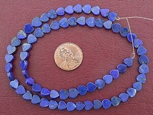 6mm Heart Lapis lazuli Gem Stone Gemstone Beads 15 Inch Strand Natural LB4