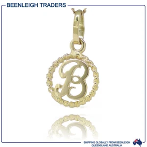 Yellow Gold INITIAL B CHARM Guaranteed Genuine 9ct 9k Gold - Picture 1 of 10