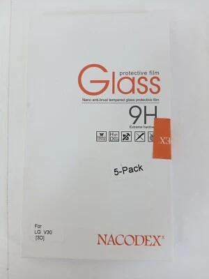 Película Protectora Pantalla Cristal Nacodex LG V30 Extrema Dureza Templada Paquete de 5  Foto 1 de 4