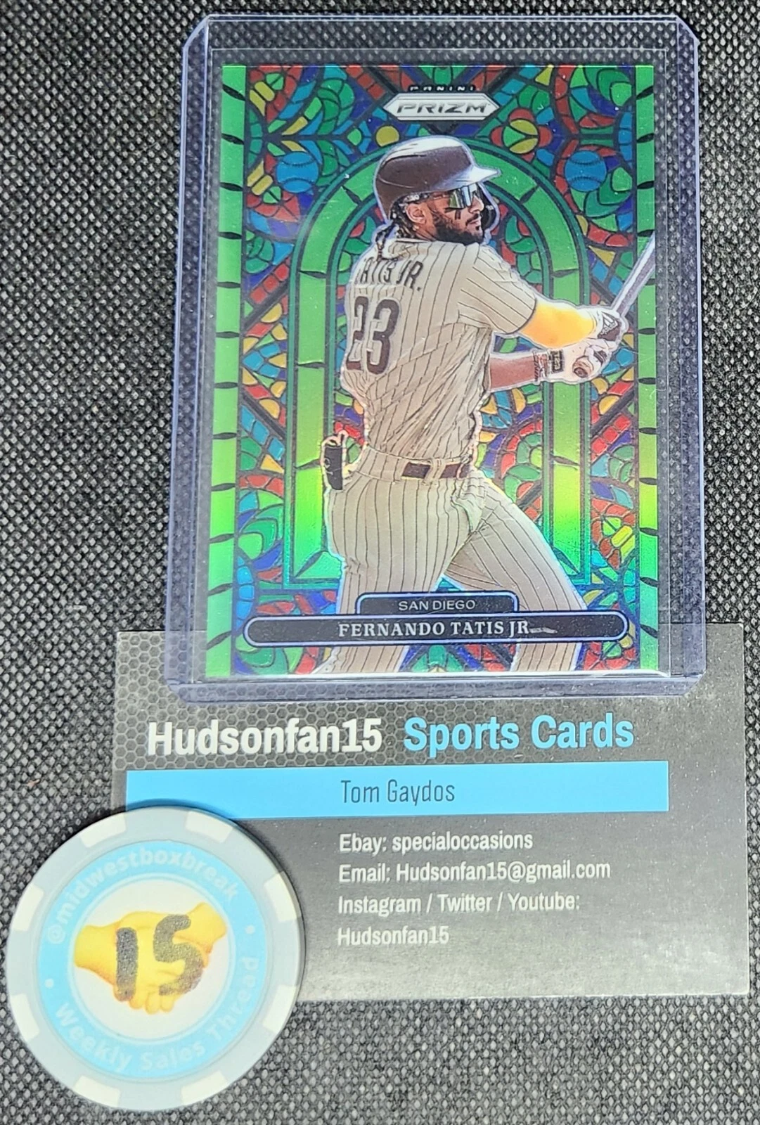 Fernando Tatis Jr 2022 Panini Prizm Stained Glass #SG-1 Lime Green 82/125 Padres