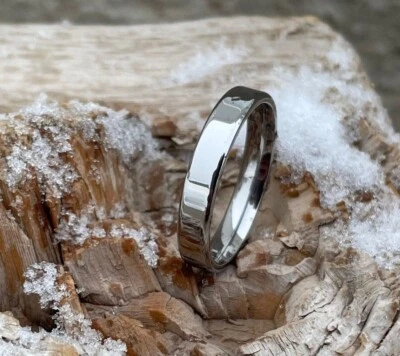 Низкий/тонкий плоский профиль кольцо, титан, обручальное кольцо, 3,5 мм ширина - Изображение 1 из 4