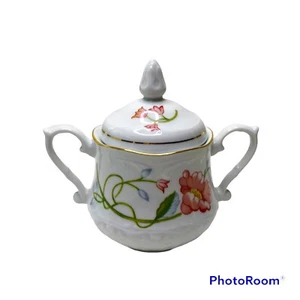 Southington by Baum Sugar Bowl  With Lid Pink Floral Fine China Made in Poland - Picture 1 of 6