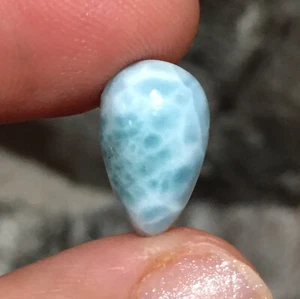 5.7ct 15.5x9.5x5.5mm Fine Blue Larimar Teardrop Cabochon Loose Gem - Picture 1 of 12