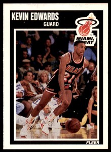 1989-90 FLEER KEVIN EDWARDS ROOKIE . MIAMI HEAT #81