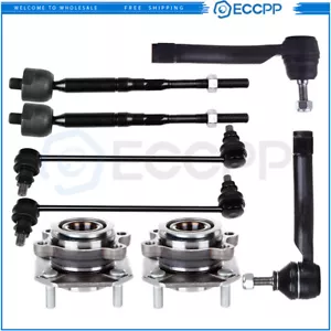 8x Front Steering Kit Tie Rod End Sway Bar End Link For 2007-2012 Nissan Sentra - Picture 1 of 10